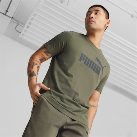 Essentials Logo Men's Tee, Green Moss, small-DFA