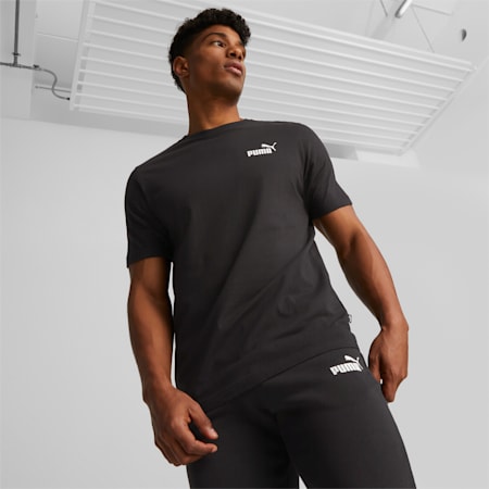 Essentials Small Logo Tee Men, Puma Black, small-PHL