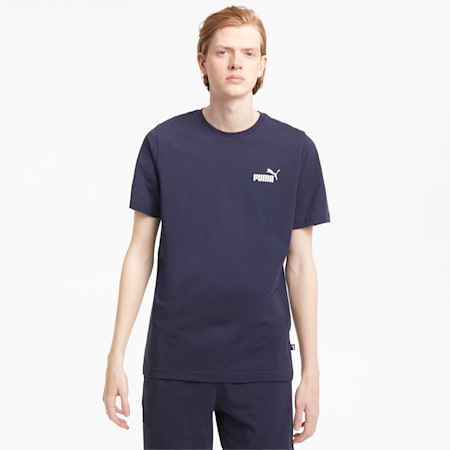 T-shirt con piccolo logo Essentials uomo, Peacoat, small