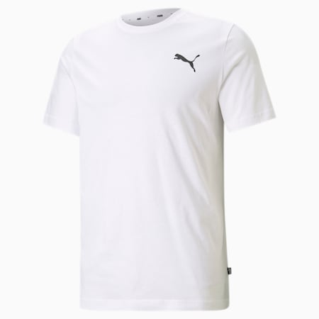 Męski T-shirt Essentials z małym logo, Puma White-Puma White-Cat, small