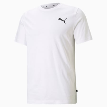 เสื้อยืดคอกลมผู้ชาย Essentials Small Logo Tee, Puma White-Puma White-Cat, small-THA