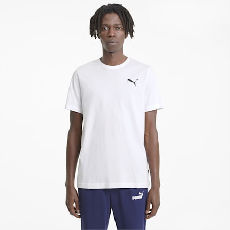 T-shirt à logo Essentials Homme, Puma White-Puma White-Cat, small