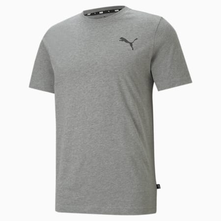 Essentials Small Logo Tee Men, Medium Gray Heather-Medium Gray Heather-Cat, small