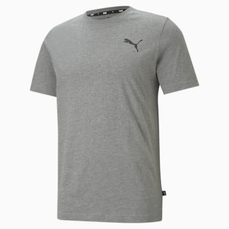 Essentials Small Logo Tee Men, Medium Gray Heather-Medium Gray Heather-Cat, small-THA