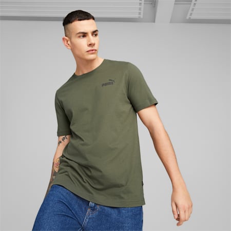 Essentials T-shirt met klein logo voor heren, Green Moss, small