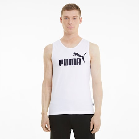 Essentials Men's Tank Top, Puma White, small-DFA