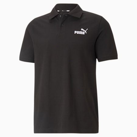 Essentials Pique Polo Shirt Men, Puma Black, small-THA
