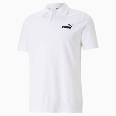 Essentials Pique Men's Polo Shirt, Puma White, small-AUS