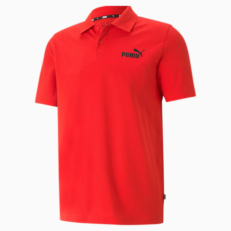 חולצת פולו מבד פיקה לגברים Essentials Pique, High Risk Red, small-DFA