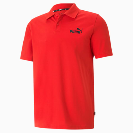 Polo piqué Essentials Homme, High Risk Red, small-DFA