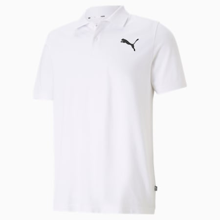 Essentials Pique Polo Shirt Men, Puma White-cat, small-THA