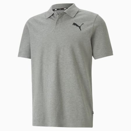 Essentials Pique Polo Shirt Men, Medium Gray Heather-cat, small