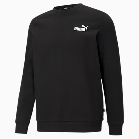 Essentials Small Logo Crew Neck Men's Sweatshirt, Puma Black, small