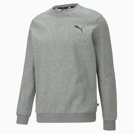 Essentials Small Logo Crew Neck Sweatshirt Men, Medium Gray Heather-Cat, small-AUS