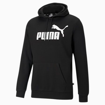 Essentials hoodie met groot logo voor heren, Puma Black, small