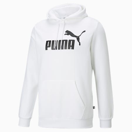 Essentials Big Logo Men's Hoodie, Puma White, small-AUS