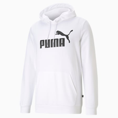 Essentials hoodie met groot logo voor heren, Puma White, small