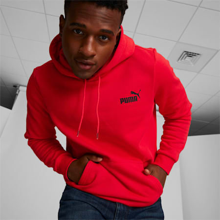Essentials Small Logo Men's Hoodie, High Risk Red, small