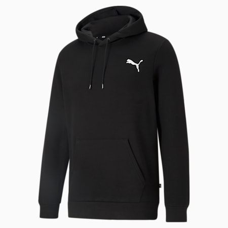 Essentials Small Logo Men s Hoodie Puma Black Cat PUMA Sustainable Fashion PUMA
