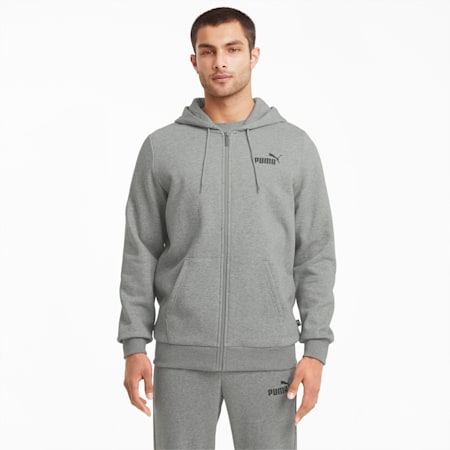 Essentials Logo Kapuzenjacke Herren, Medium Gray Heather, small