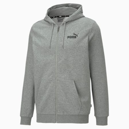 Veste à capuche zippée avec petit logo Essentials Homme, Medium Gray Heather, small