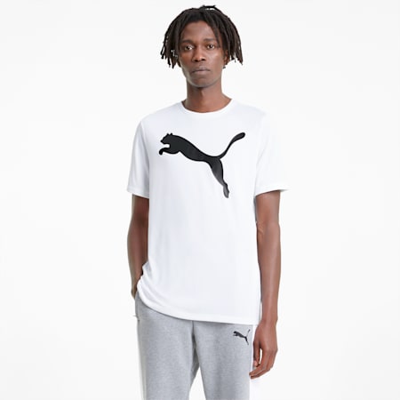 Active Big Logo Regular Fit Men's  T-shirt, Puma White, small-IND
