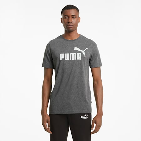 Essentials Heather Men's Tee, Puma Black, small