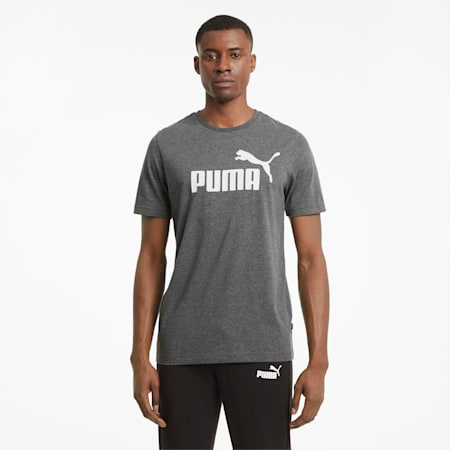 Essentials Heather Men's Tee, Puma Black, small-SEA