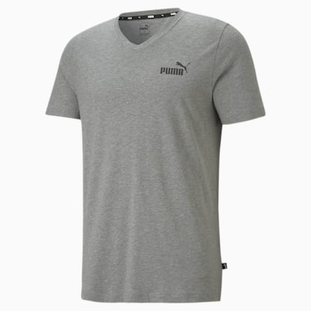 Essentials V-Neck Tee Men, Medium Gray Heather, small