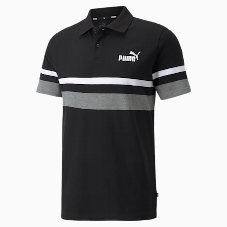 Polo Essentiels à rayures pour homme, Puma Black, small-DFA