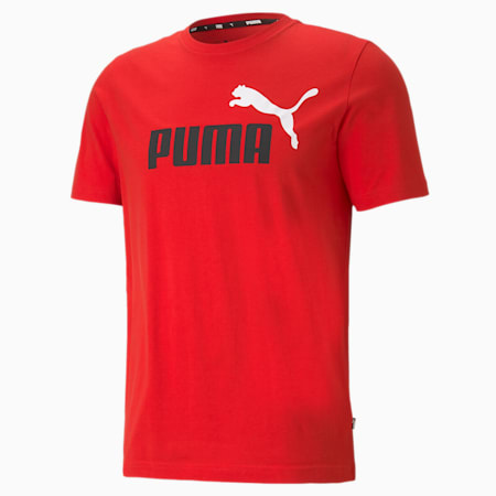 Essentials+ T-shirt met 2-kleuren-logo heren, High Risk Red, small