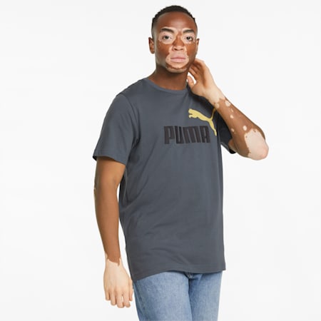 Essentials+ 2 Colour Logo Men's Tee, Dark Slate, small-PHL