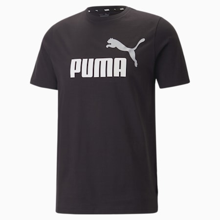 טישירט בייסיק+ לגברים עם לוגו בשני צבעים, PUMA Black-white, small-DFA