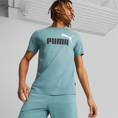 T-shirt Essentials+ 2-Colour Logo Homme, Adriatic, small