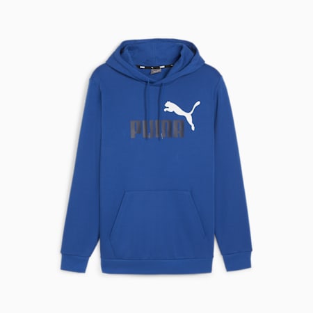 Essentials+ Two-Tone Big Logo Hoodie Men, Cobalt Glaze, small-AUS