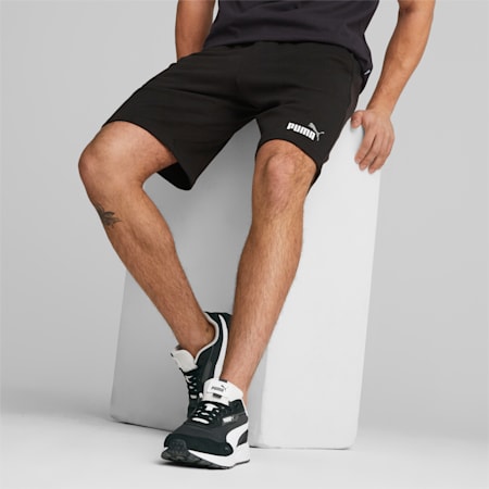 Essentials+ Two-Tone Men's Shorts, PUMA Black-puma white, small-DFA