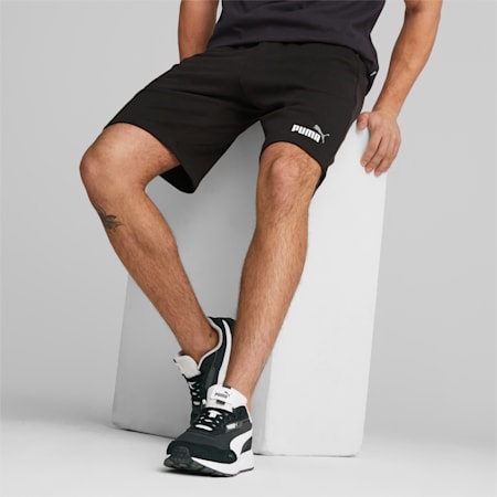 Essentials+ Two-Tone Shorts Men, PUMA Black-puma white, small-IDN