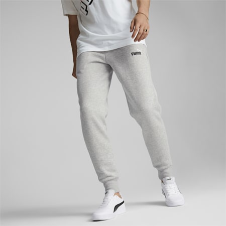 Essentials+ Two-Tone Logo Men's Pants, Light Gray Heather, small-AUS