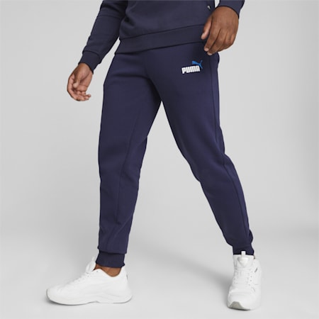 Essentials+ Two-Tone Logo Men's Pants, PUMA Navy, small-AUS