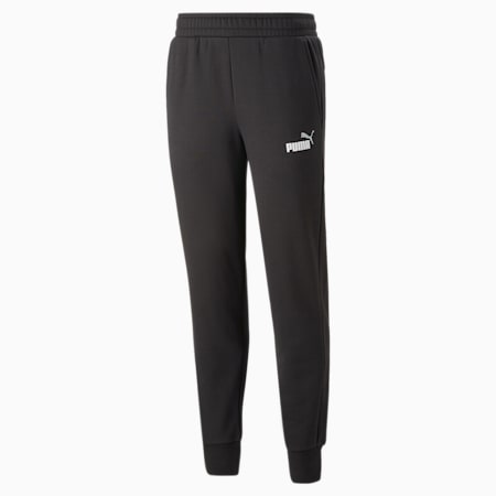 Essentials+ Two-Tone Logo Men's Pants, PUMA Black-puma white, small-AUS