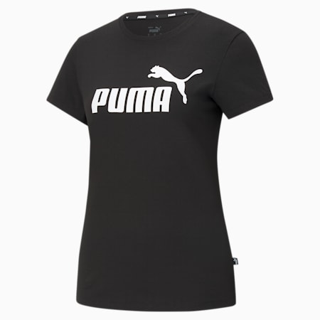 Camiseta para mujer Essentials Logo, Puma Black, small