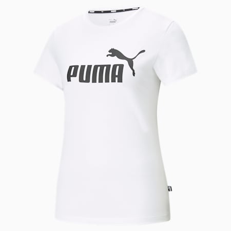 Essentials Logo Women's Tee, Puma White, small-THA