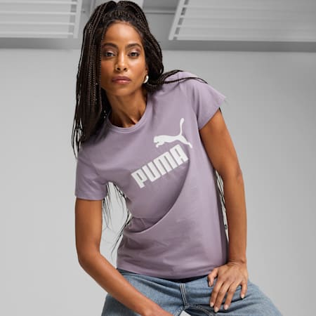 Essentials Logo T-Shirt Damen, Pale Plum, small