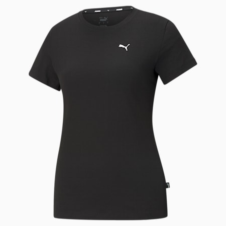 Essentials Small Logo Women's Tee, Puma Black-CAT, small-PHL