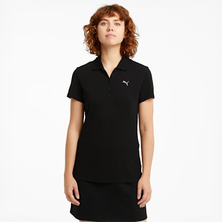 Essentials Women's Polo Shirt, Puma Black-CAT, small-SEA