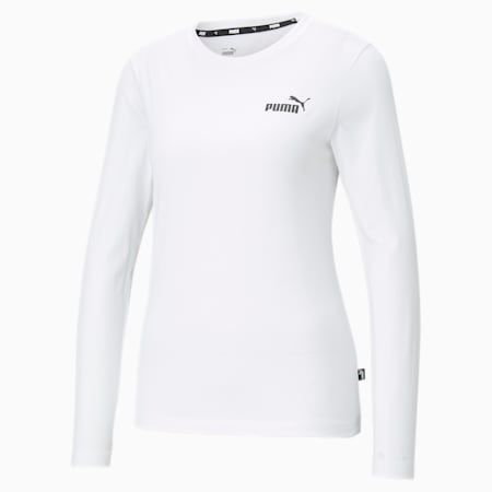 Camiseta de manga larga para mujer Essentials, Puma White, small
