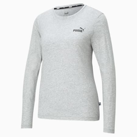 Essentials Long Sleeve Women's Tee, Light Gray Heather, small