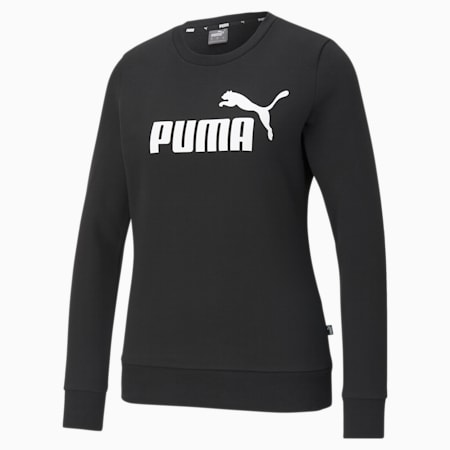Essentials Logo Crew Neck Women's Sweater, Puma Black, small