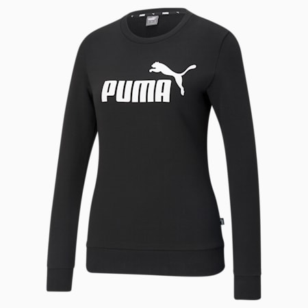 Essentials Logo Regular Fit Women's Sweat Shirt, Puma Black, small-IND