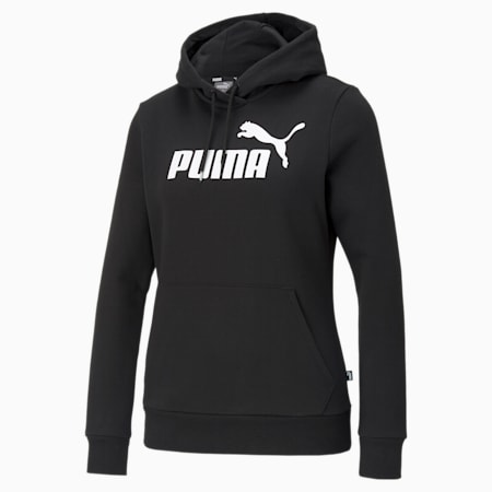 Damska bluza z kapturem Essentials Logo, Puma Black, small